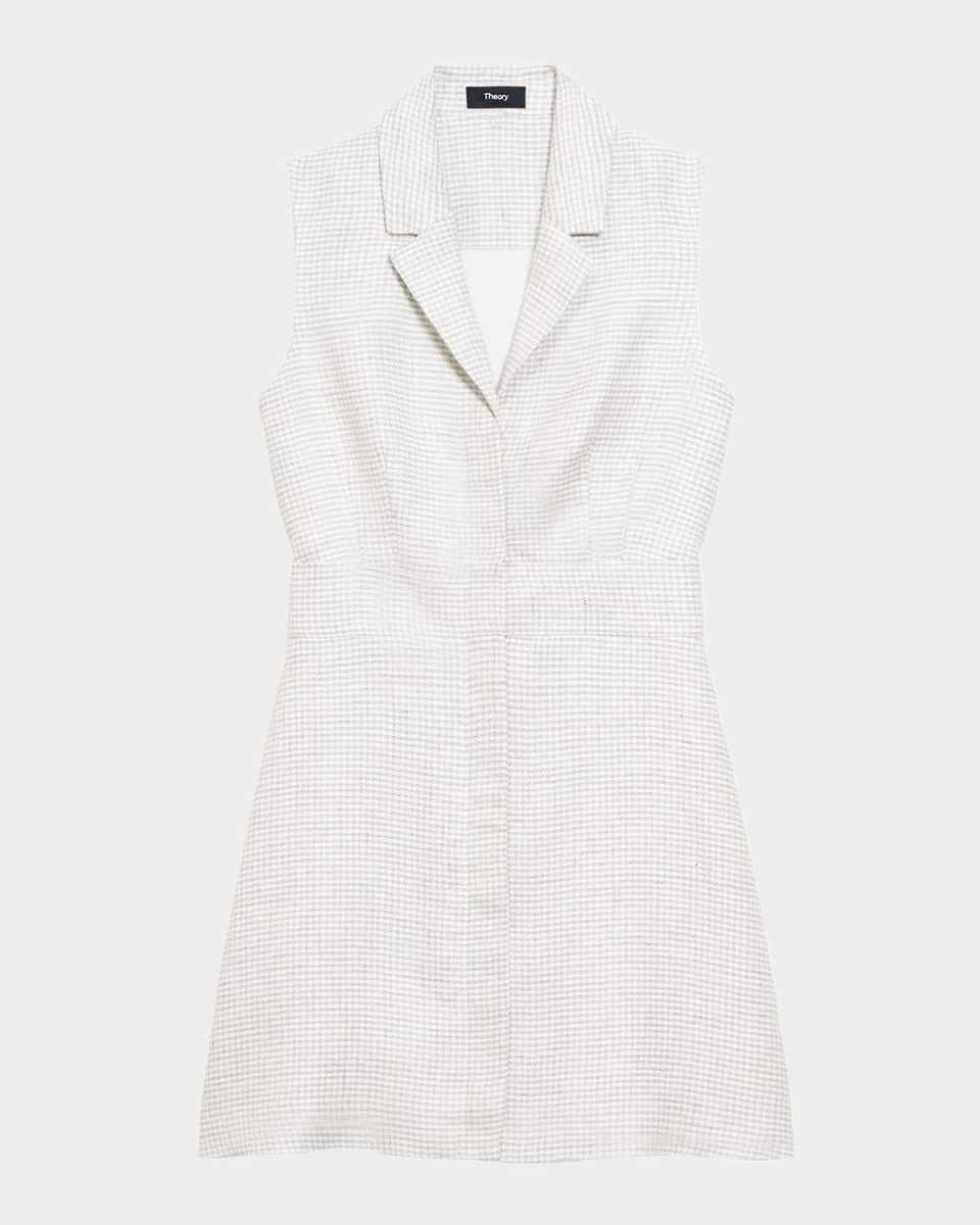 Houndstooth Front Zip Mini Dress